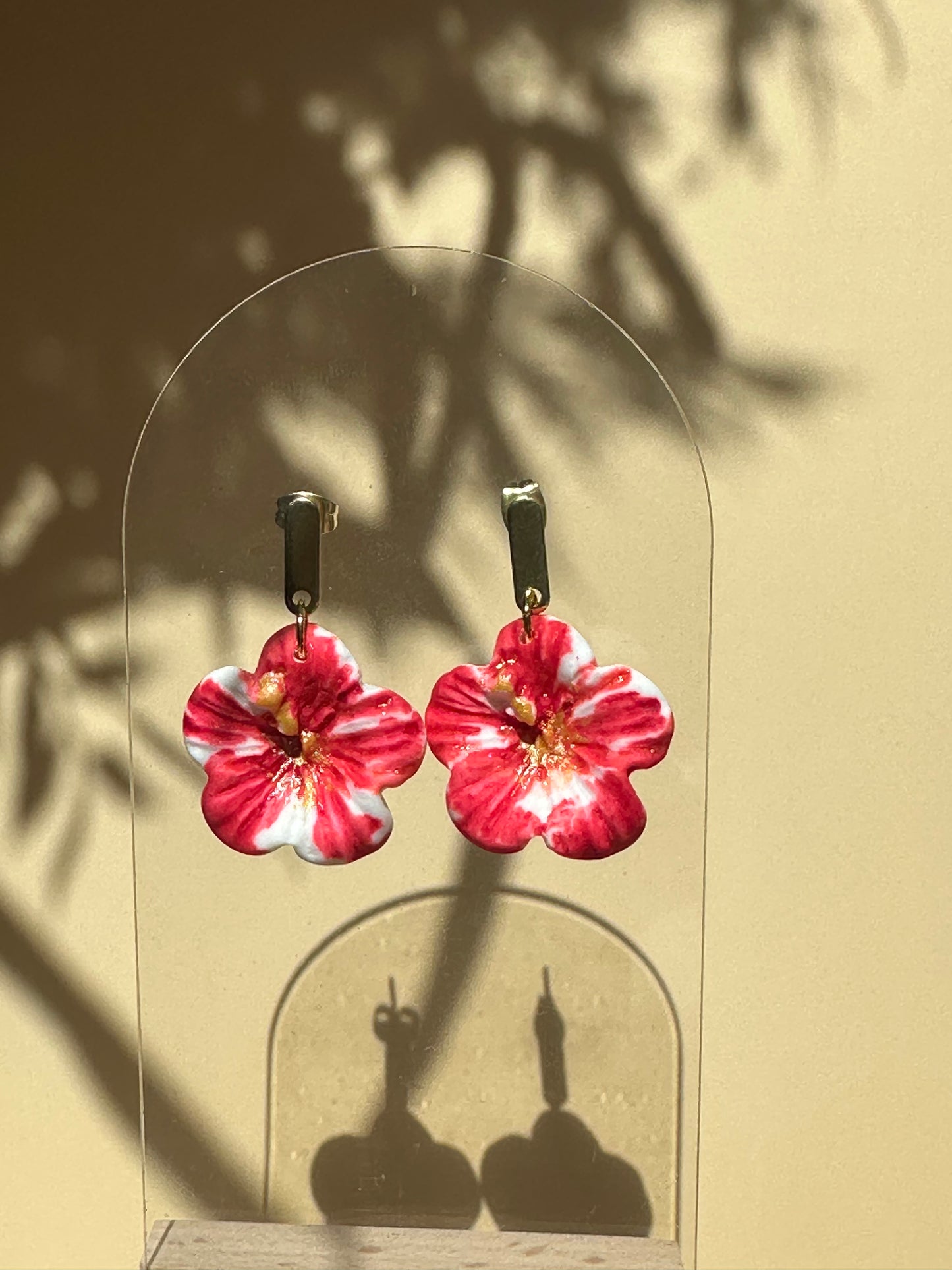Baby Hibiscus pendante coulée rouge