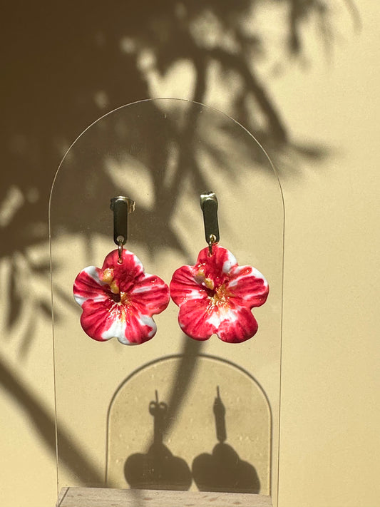 Baby Hibiscus pendante coulée rouge